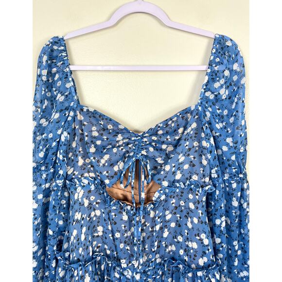 Majorelle Ailish Mini Dress Blue Ditsy Floral Small Resort Party Night Out - Picture 6 of 13